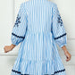 Striped Embroidered Dress