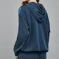 Contrast Satin Trim Detail Hooded Sweatshirt