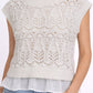 Ivory Crochet Layered Sweater Vest
