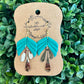 Arrow Abstract earrings w/ gold drops
