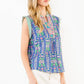 Short Sleeve Floral Pattern V-Neck Top
