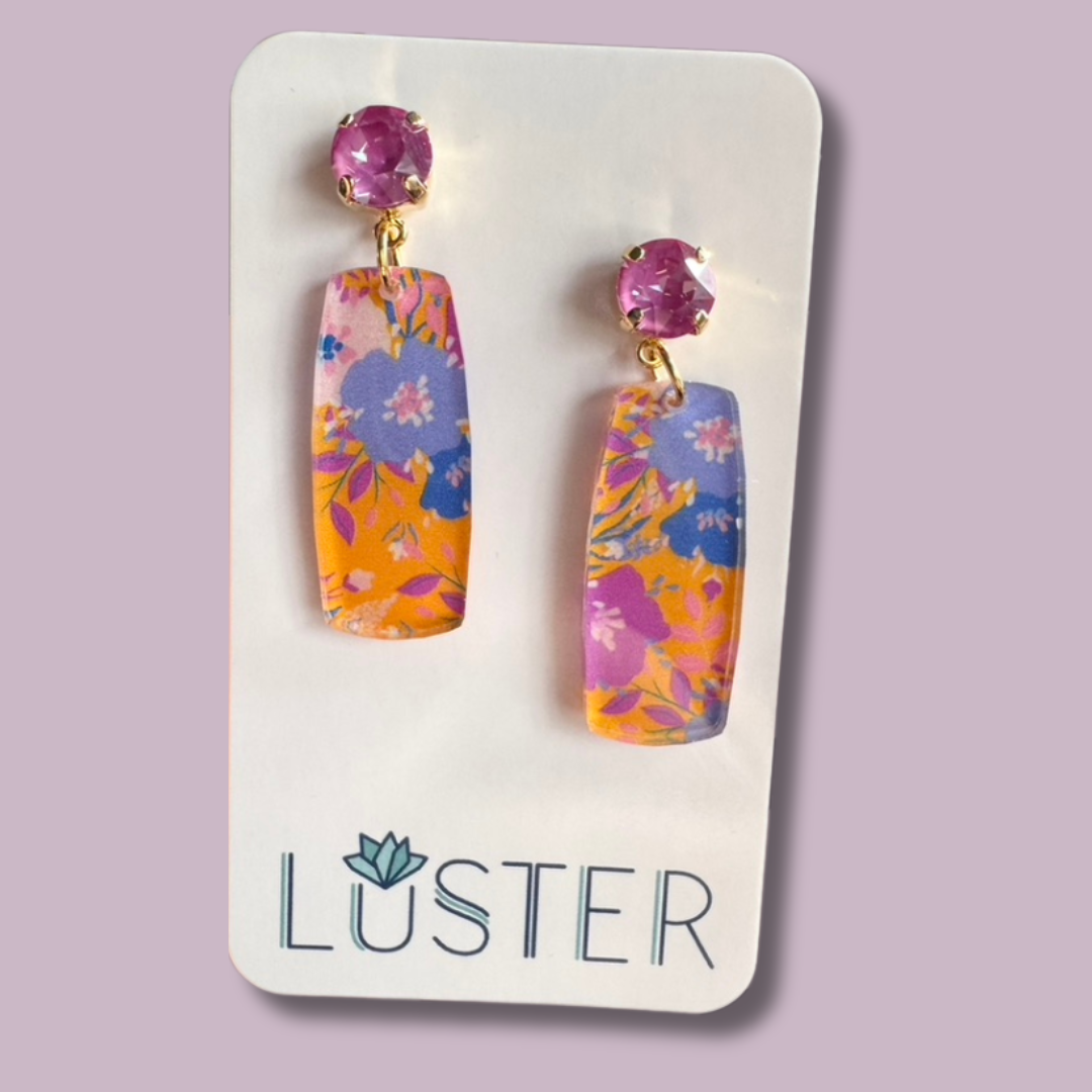 Tropical Floral Acrylic Earrings