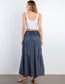 Contrast Tiered Denim Maxi Skirt