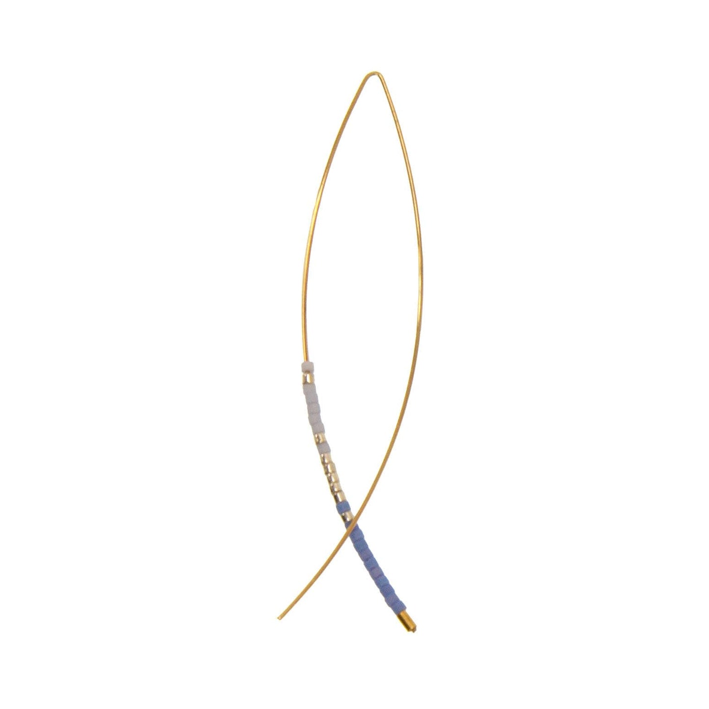 Blue Threader w/ Bead Earrings