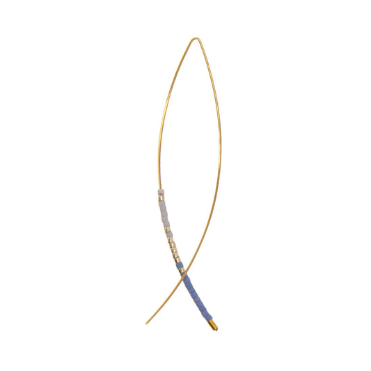 Blue Threader w/ Bead Earrings