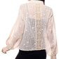 Embroidered Lace Button-Front Blouse