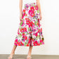 Pink Long Floral Pattern Skirt