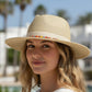 Tan Summer Straw Fedora Hat