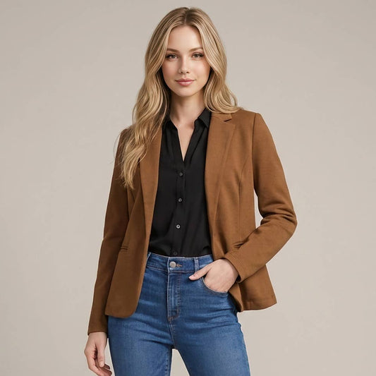 Classic Single-Button Tailored Blazer