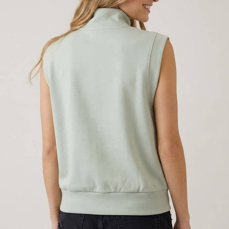 Buttery Soft Modal Half Zip Sleeveless Top
