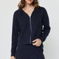 Cropped Knit Hoodie Zip-up