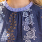 Navy Stripe Ruffle Detail Floral Printed Top