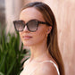 Amber Acetate Womens Cat Eye Sunglasses: Blue