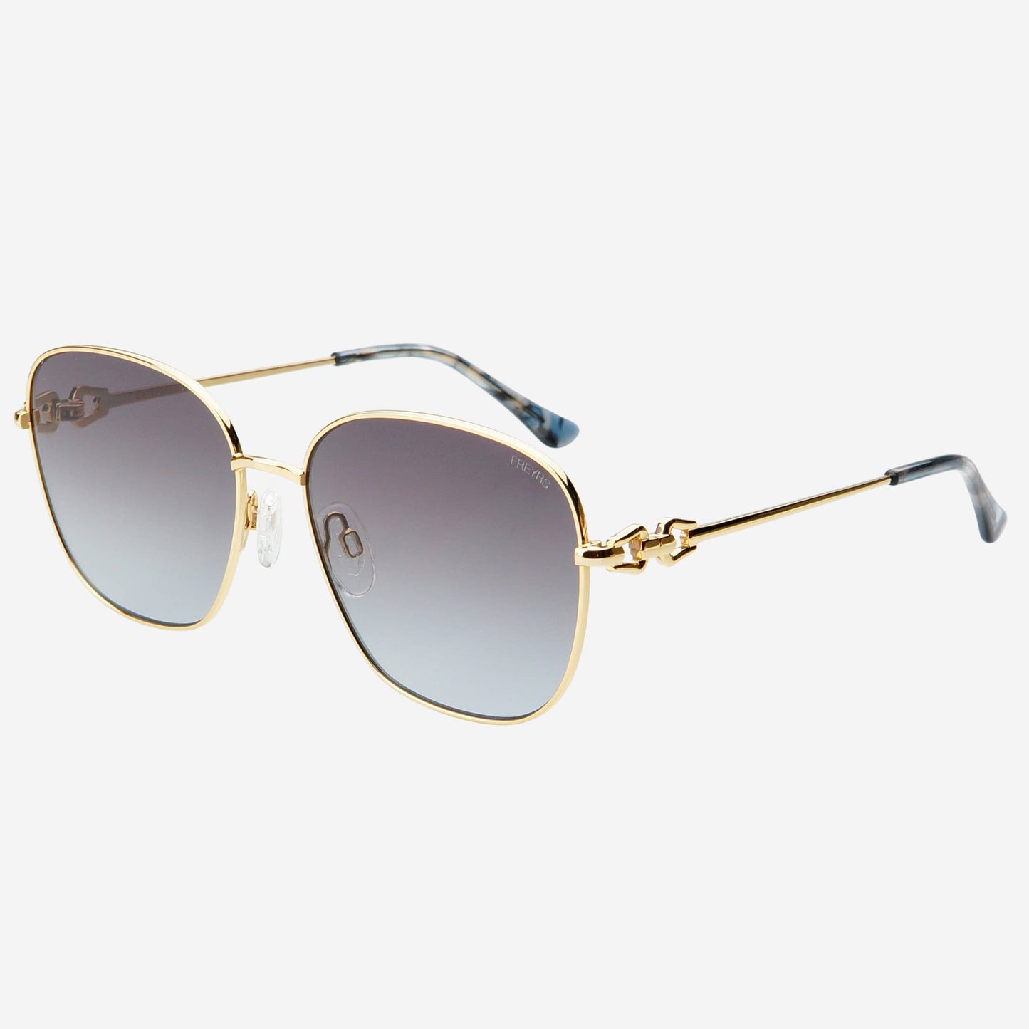 Lea Womens Round Sunglasses  : Gold / Gradient Gray