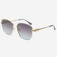 Lea Womens Round Sunglasses  : Gold / Gradient Gray