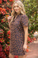 Ruffled V-Neck Animal Velvet Jacquard Dress