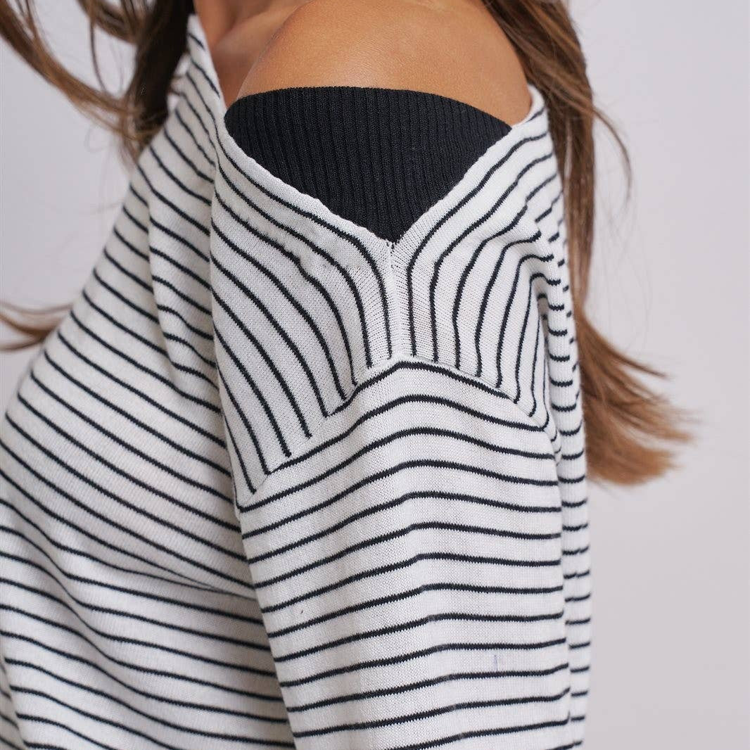 Asymmetrical Striped One-Shoulder Top