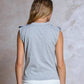 Gray Bow Shoulder Sleeveless Top