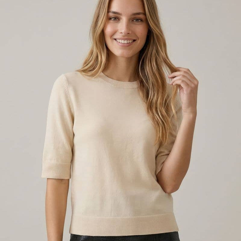 Short Sleeve Side Notch Top
