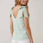 Knit Jacquard Tank with Mix Media Tie Ribbon