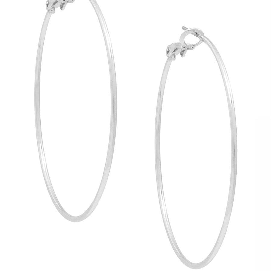Large Metal Slim Hoop Earring