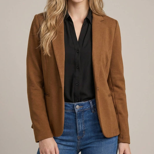 Classic Single-Button Tailored Blazer