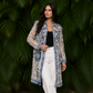 Lace Panel Denim Duster Jacket
