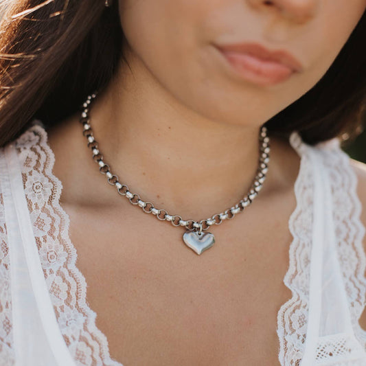 Stainless Steel Heart Necklace 