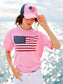 Short Sleeve Flag Sweatshirt