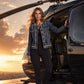 BSAD21 Frayed Denim Jacket with Pearl Trim