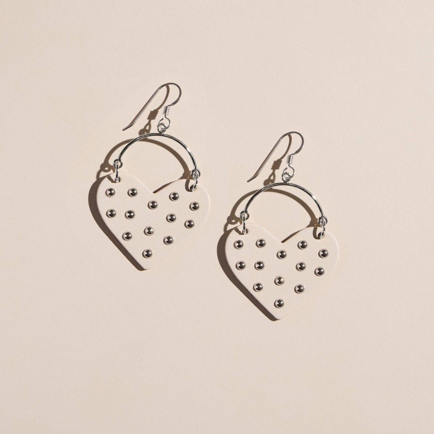 Ecru Studded Harlow: Silver