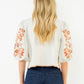 Floral Embroidered Puff Sleeve Top