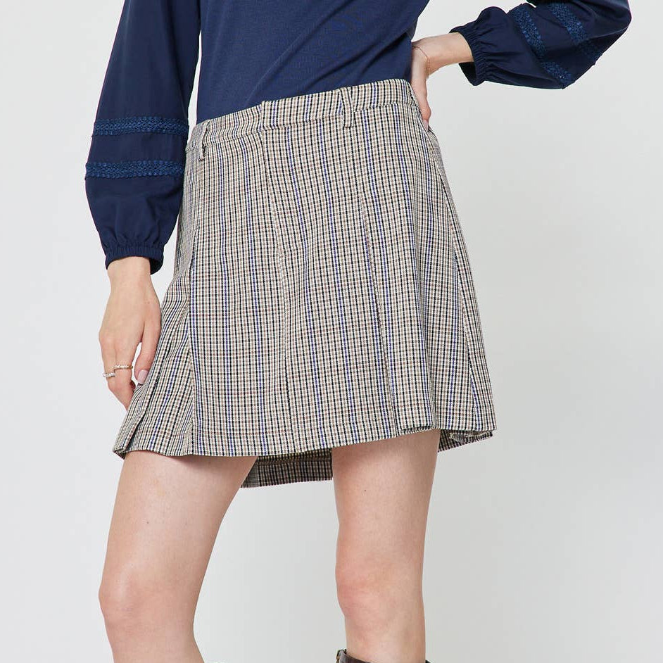 Plaid A-line Mini Skirt
