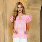 Pattern Flutter Sleeve Top