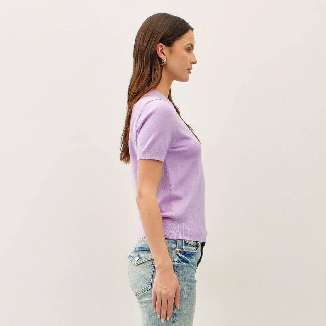 Basic Short Sleeve Sweater Top