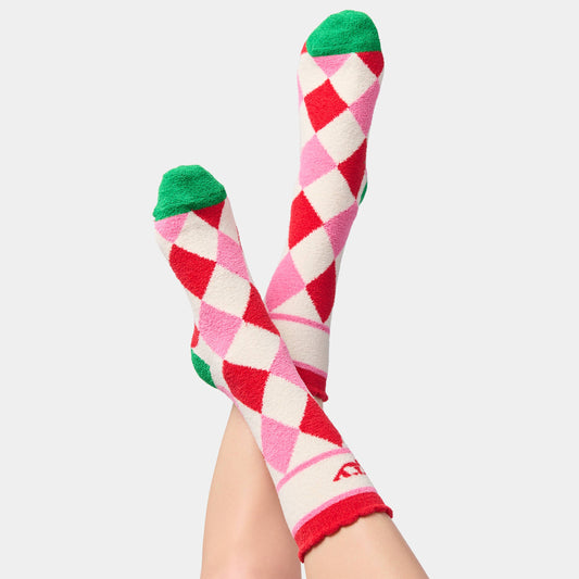 "MERRY" Argyle Socks