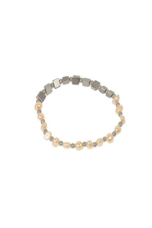 Silver FW Pearl Stretch Bracelet