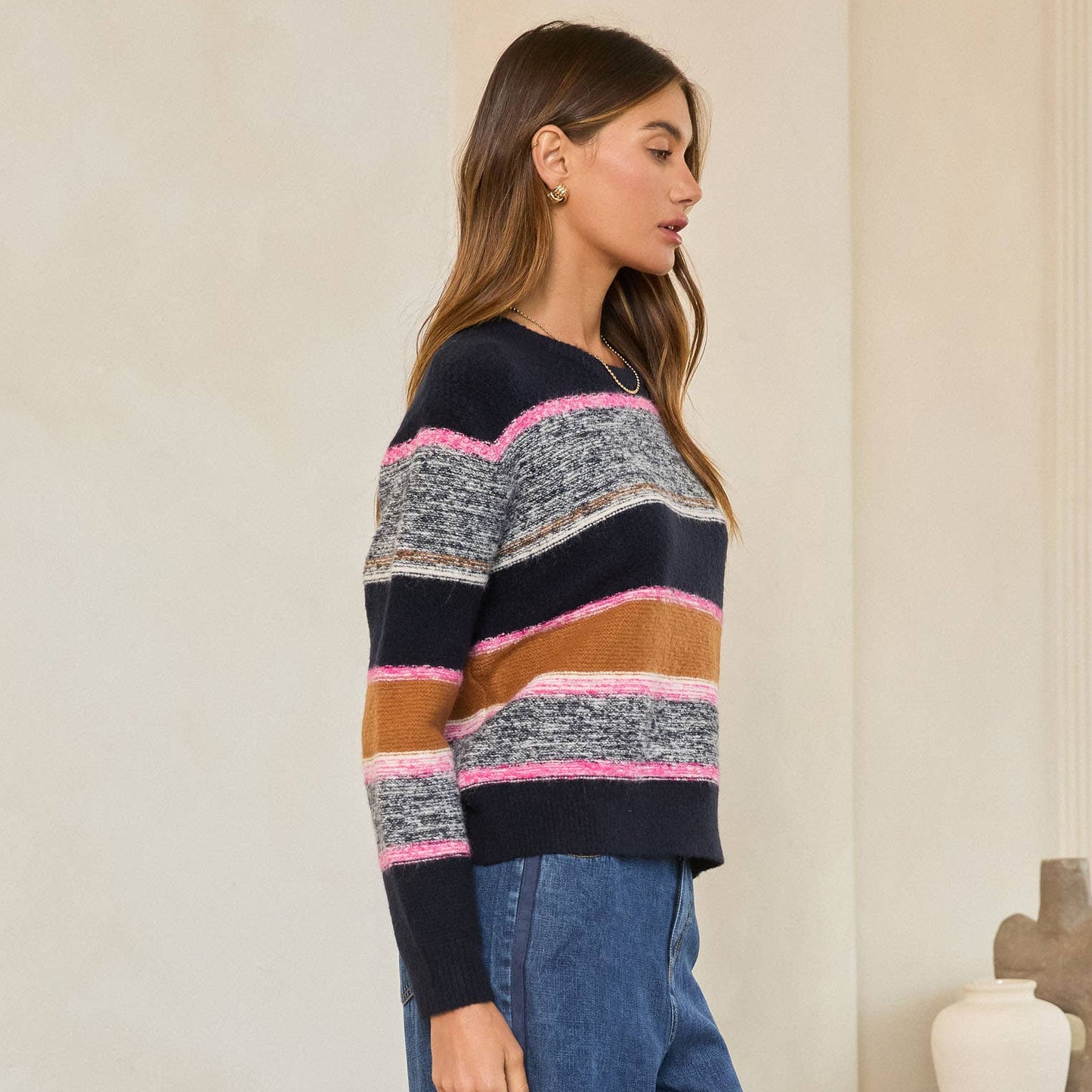 Marled Colorblock Sweater