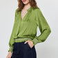 Surplice V-Neck Blouson Blouse