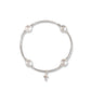 Charmed White Swarovski Pearl & Cross 8mm Blessing Bracelet