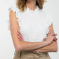 White Ruffle Sleeve Top