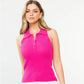 Magenta Collared Button Up Sleeveless Top