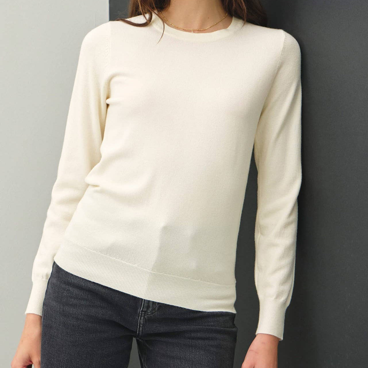 Soft Crew Neck Knit Sweater