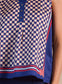 Checkerboard Printed V-neck Sleeveless Top