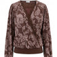 Floral Printed Lace Surplice Top