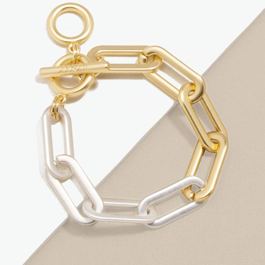 Two-Tone Cable Link Bracelet