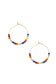 Rainbow Gold Endless Hoop Glass Bead Earrings