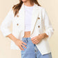 Double Breast Blazer With Scrunch Sleeve