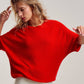 Relaxed Dolman Sleeve Knit Sweater Top