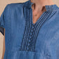 Chambray Boxy Cropped Top